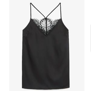 Satin Lace Back Racerback Cami